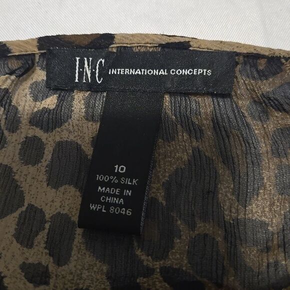 INC International Concepts Brown Tan Bell Sleeve Peplum Blouse - Picture 9 of 12